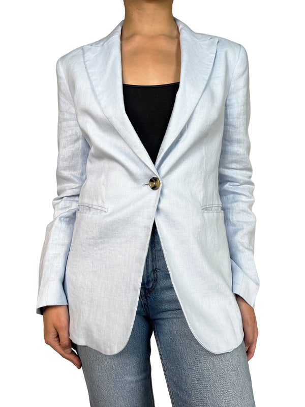 Blazer Lino Celeste