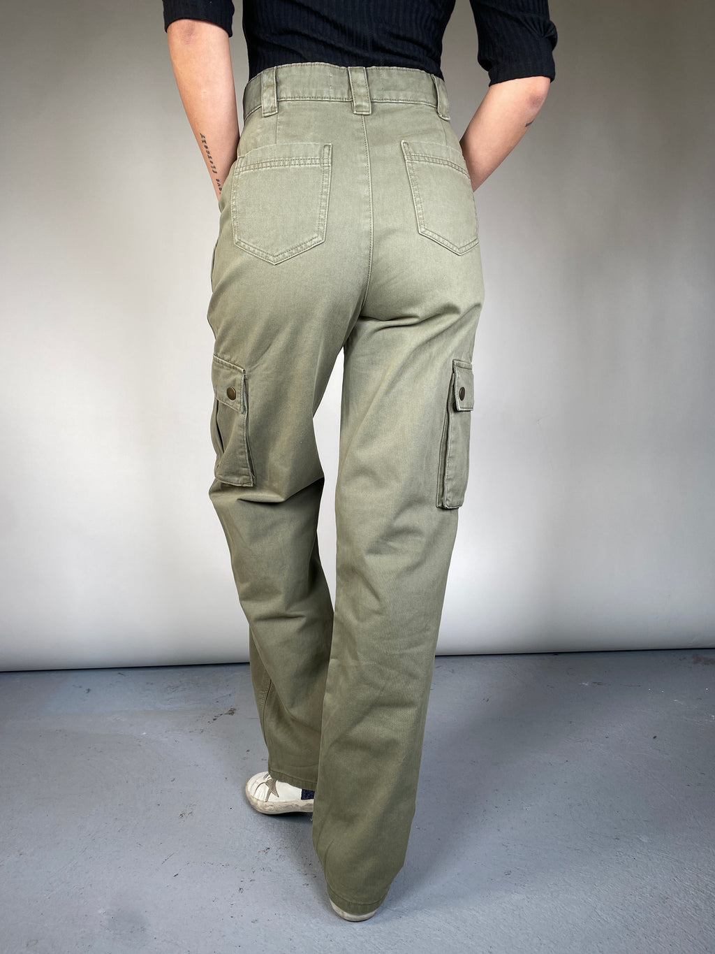Pantalón Cargo Verde Militar ZARA – Market People