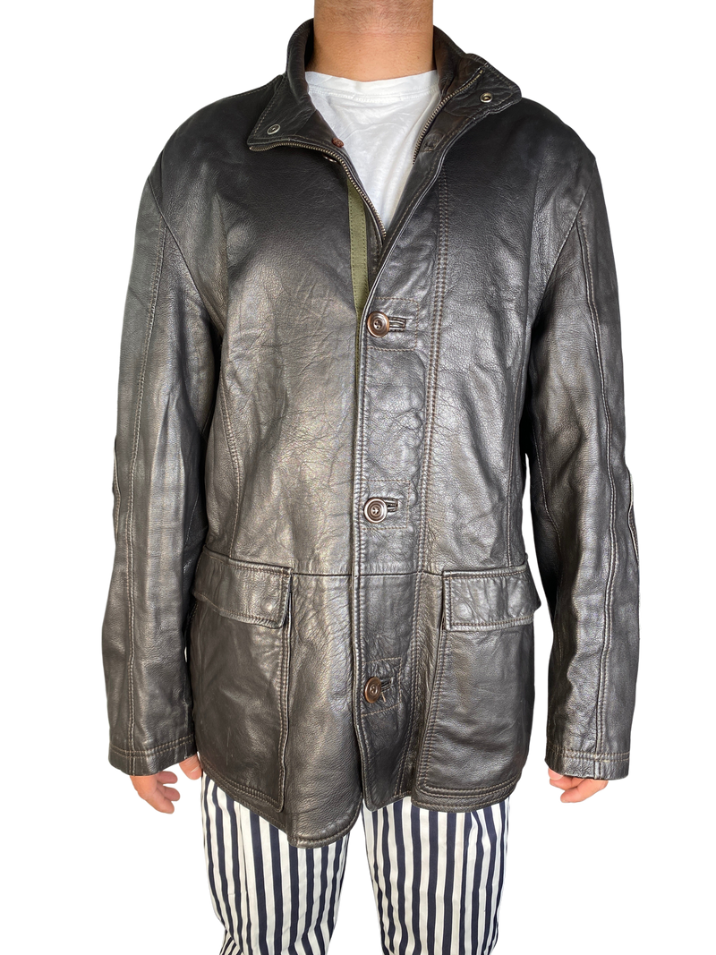 Chaqueta Cuero Negro