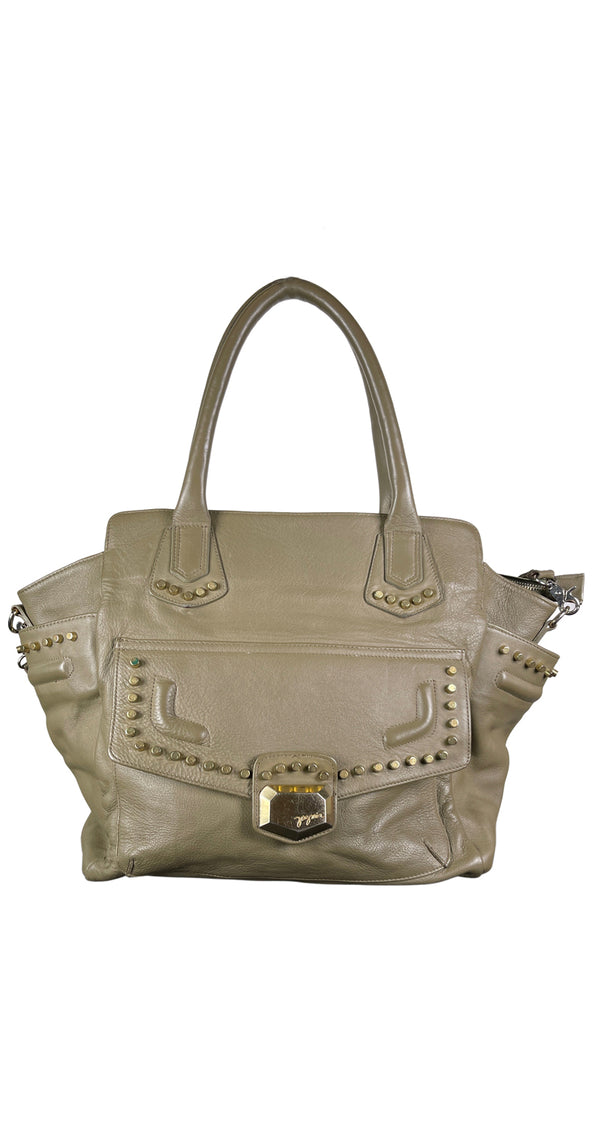 Cartera Verde Tachas Doradas