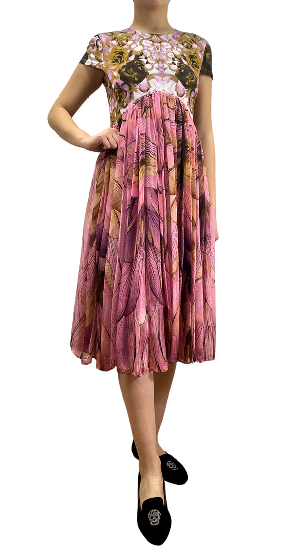 Vestido Rosas Seda