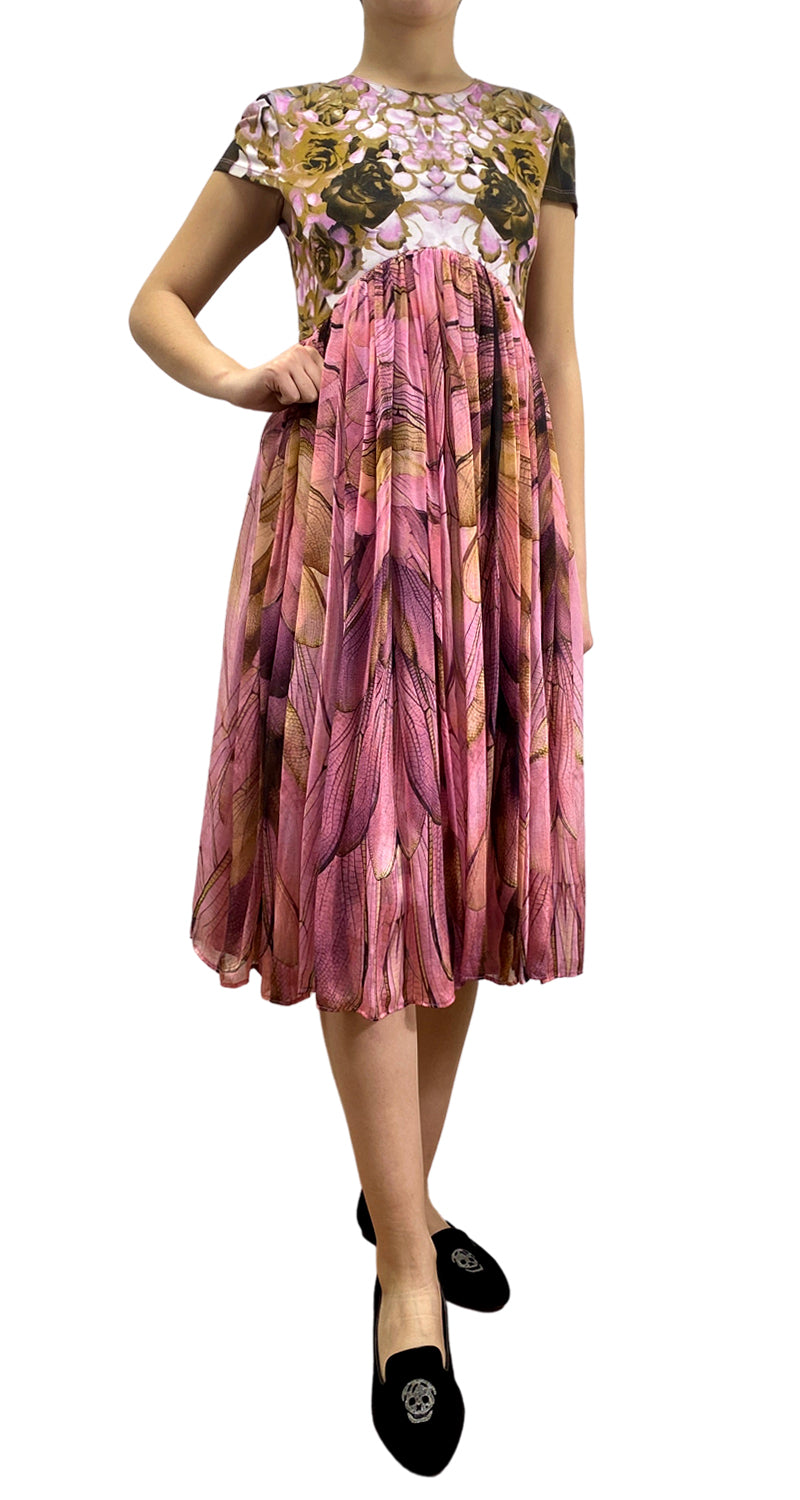 Vestido Rosas Seda