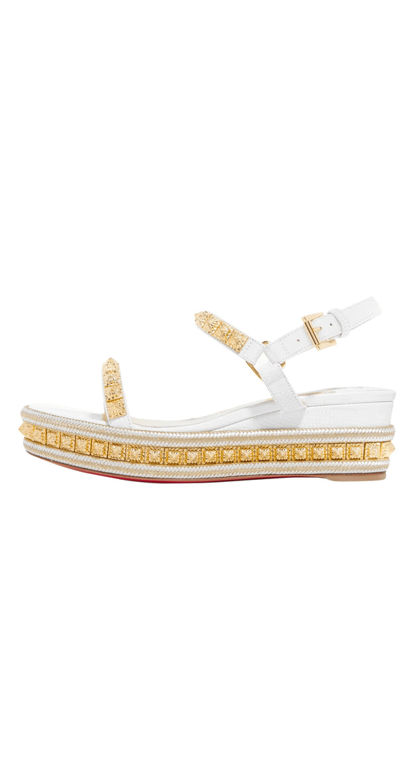 Sandalias  Lizard-effect leather wedge