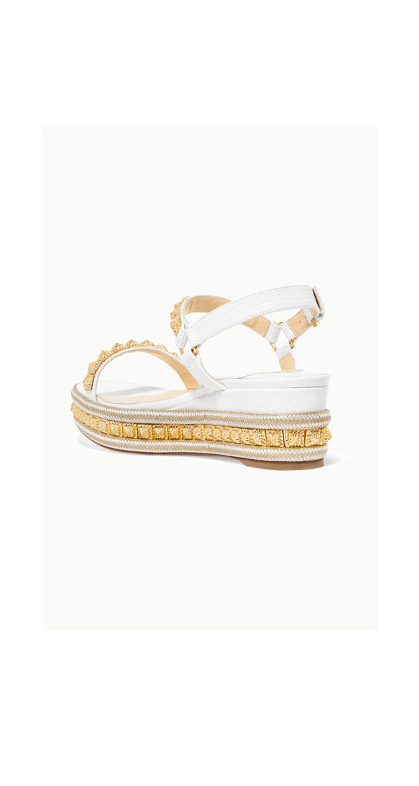 Sandalias  Lizard-effect leather wedge