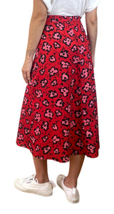 Falda Roja Flores