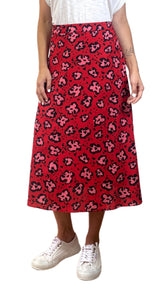 Falda Roja Flores