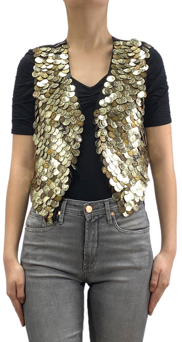 Gold Coin Vest in Gold