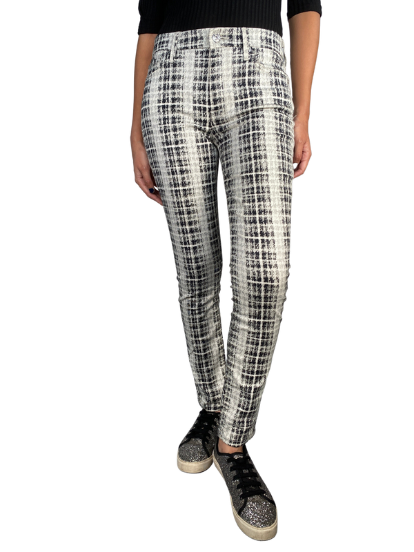 Pantalon Estampado Blanco / Negro