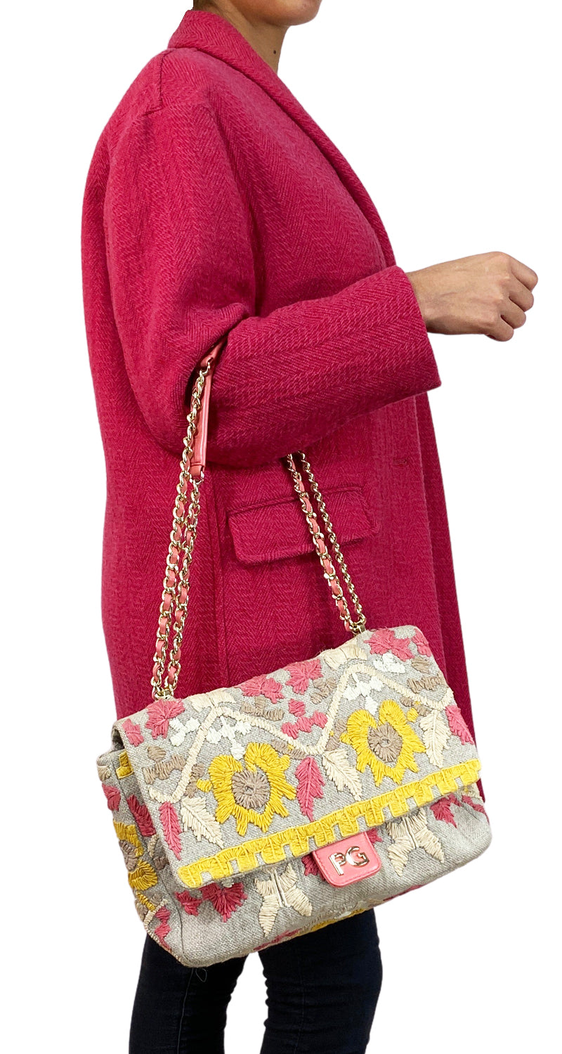 Cartera Lino Bordada