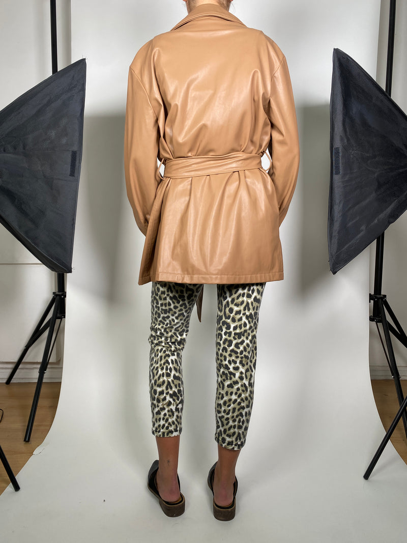 Chaqueta Cuero Café