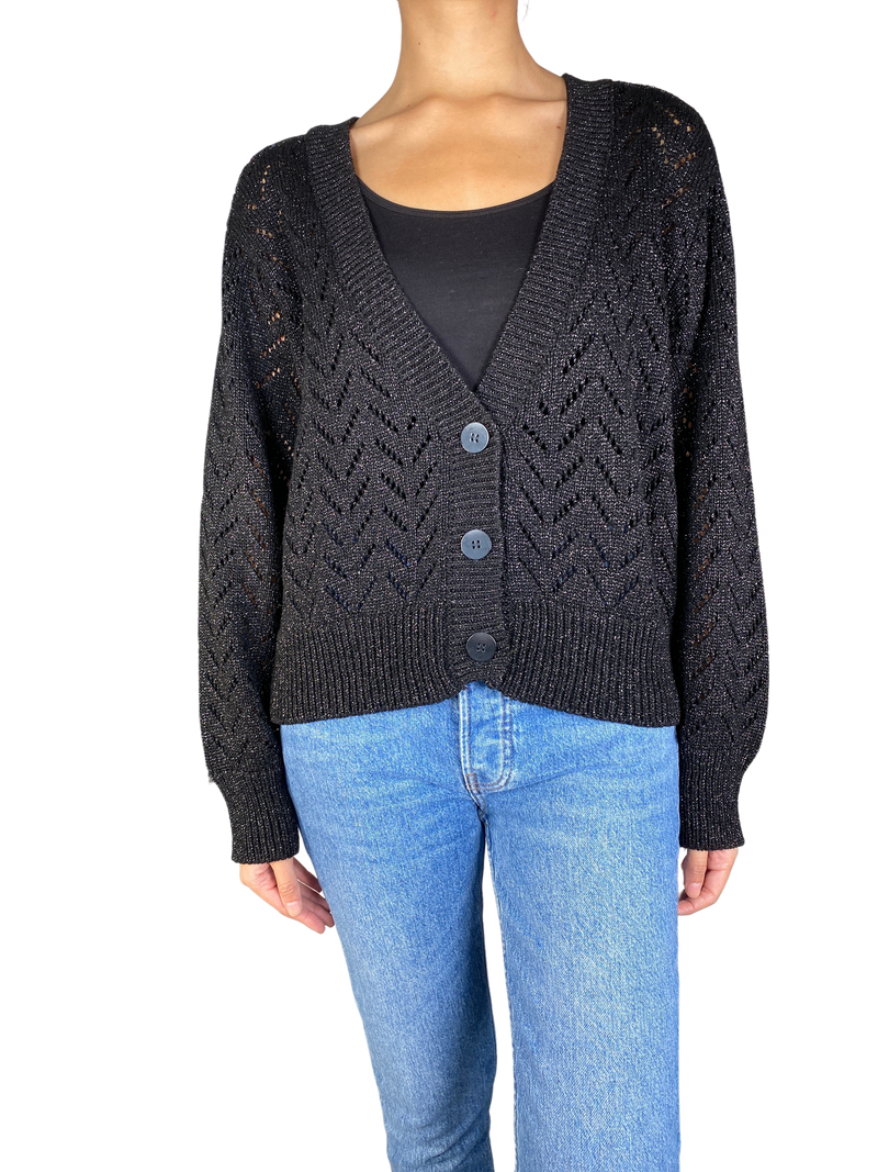 Sweater Botones Fibras Metalizadas