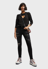 Blusa Desigual Negro - Calce Slim Fit