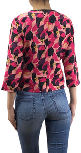 Saco Seda Lolo Print Fucsia