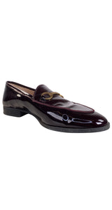 Mocasines Cuero Charol Burdeo
