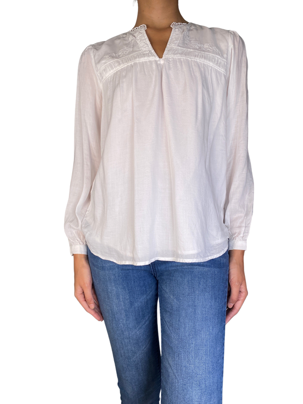 Blusa Blanca Manga Larga