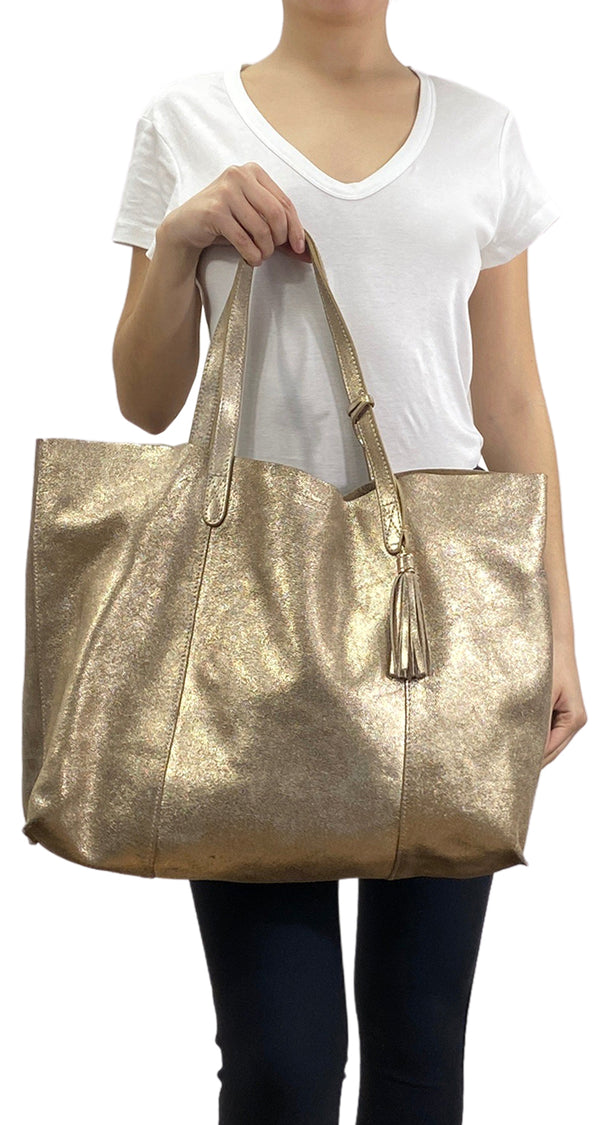 Bolso Dorado Cuero