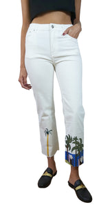 Pantalón Denim Blanco