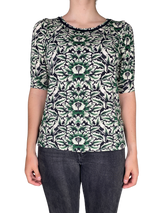 Polera Verde Estampada