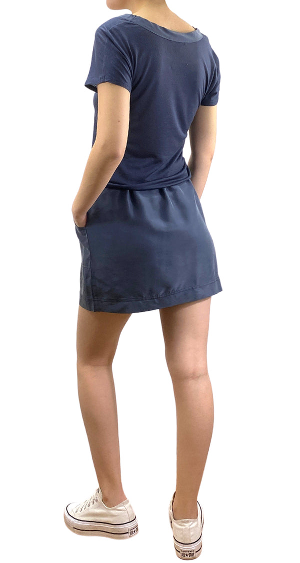 Vestido Navy Seda