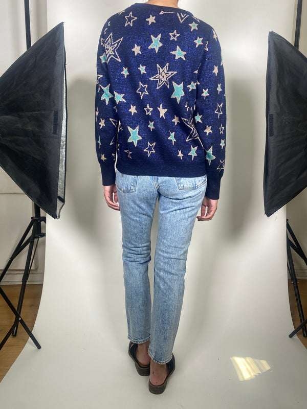 Sweater Stars Fibras Metalizadas