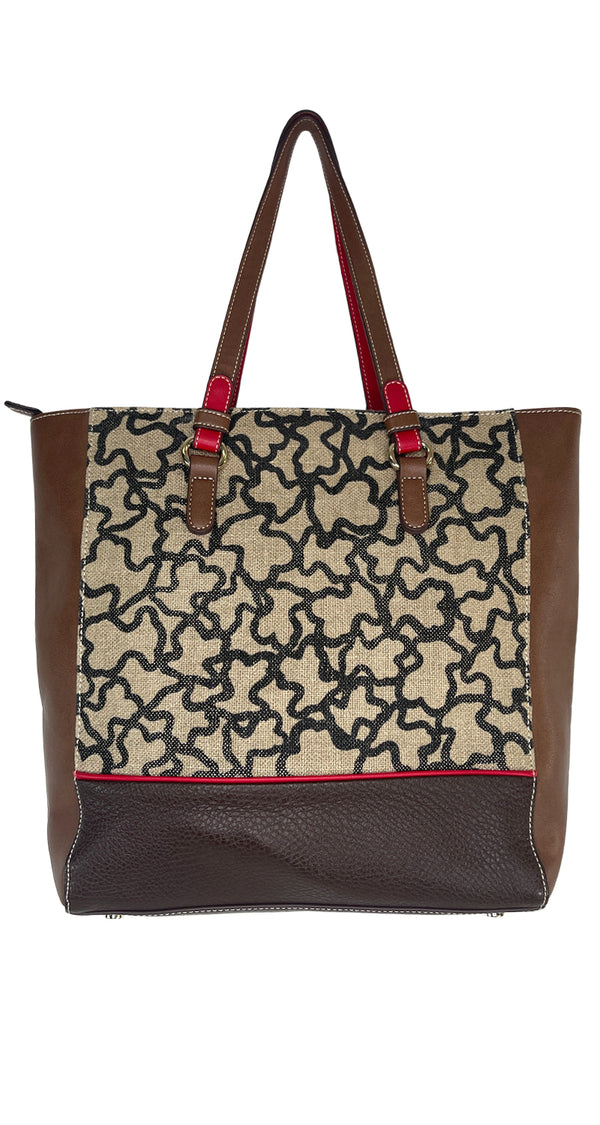Cartera Lino Y Cuero Vegano