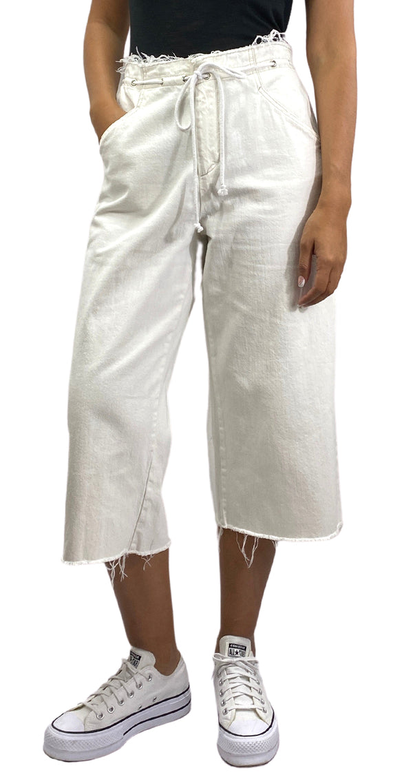 Pantalón Tela Blanco Cordones