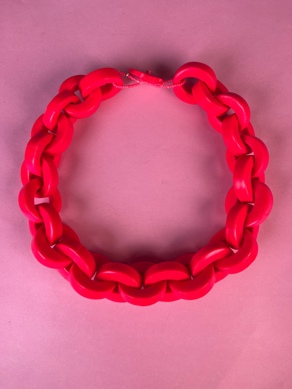 Collar Cadenas Pink Fluorescente