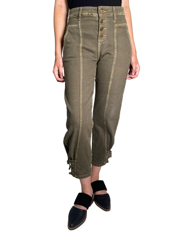Pantalón Denim Verde