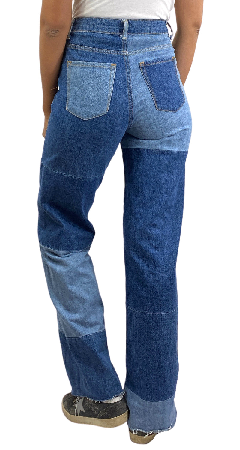 Light Blue Jeans Bicolore Zara JEANS Z1975 STRAIGHT TIRO MEDIO