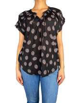 Blusa Negra Estampada