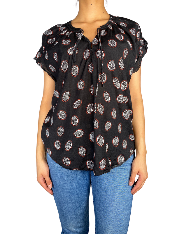 Blusa Negra Estampada