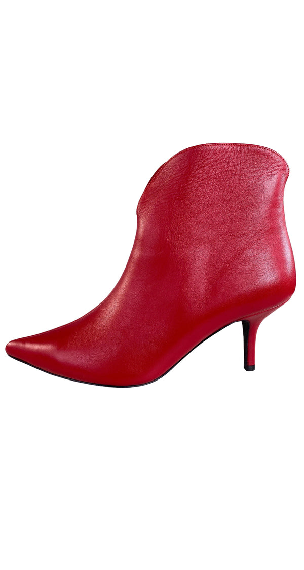 Botines Cuero Rojo