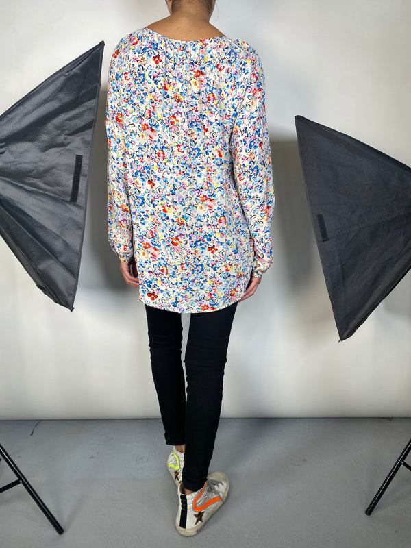 Blusa Seda Flores
