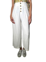 Pantalón De Tela Blanco Ancho