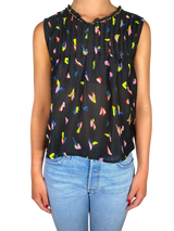 Polera Alforzas Estampado