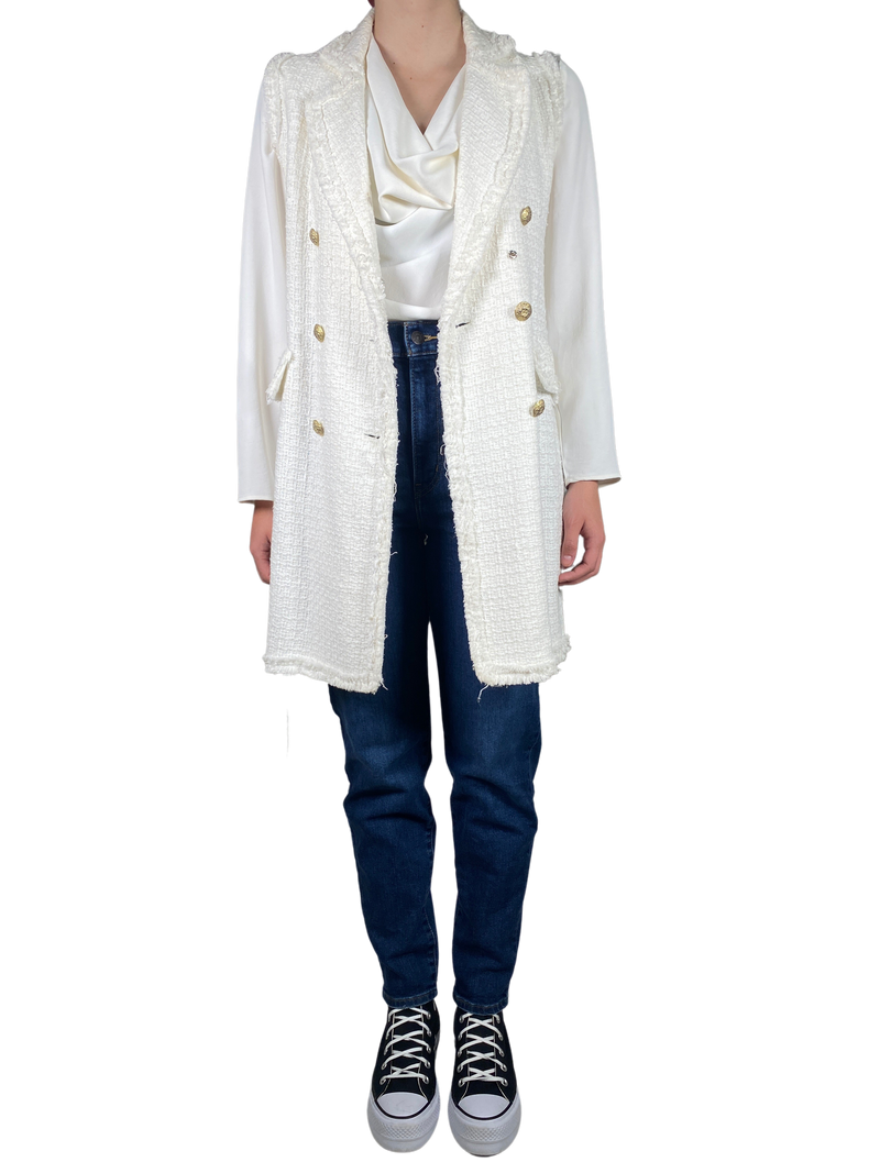 Chaqueta Tweed sin Mangas