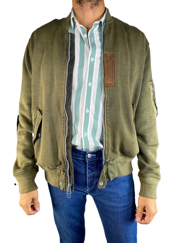 Bomber Tejido Verde Militar