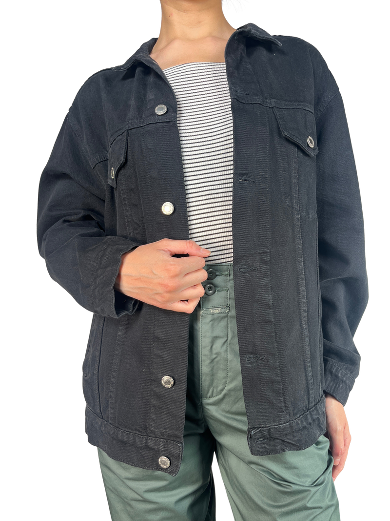 Chaqueta hot sale denim negra