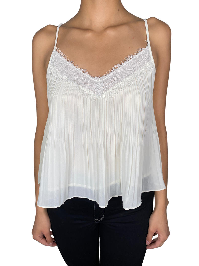 Top Crema Plisado