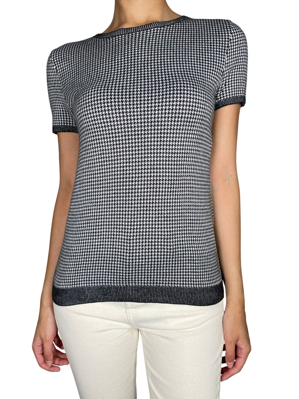 Polera Básica Blanco / Negro