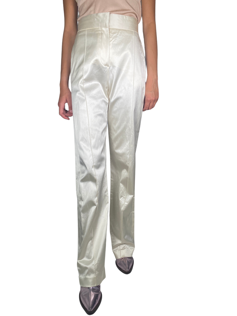 Pantalón De Tela Beige