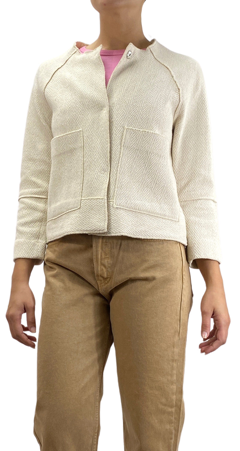 Chaqueta Tweed Blanco Broches