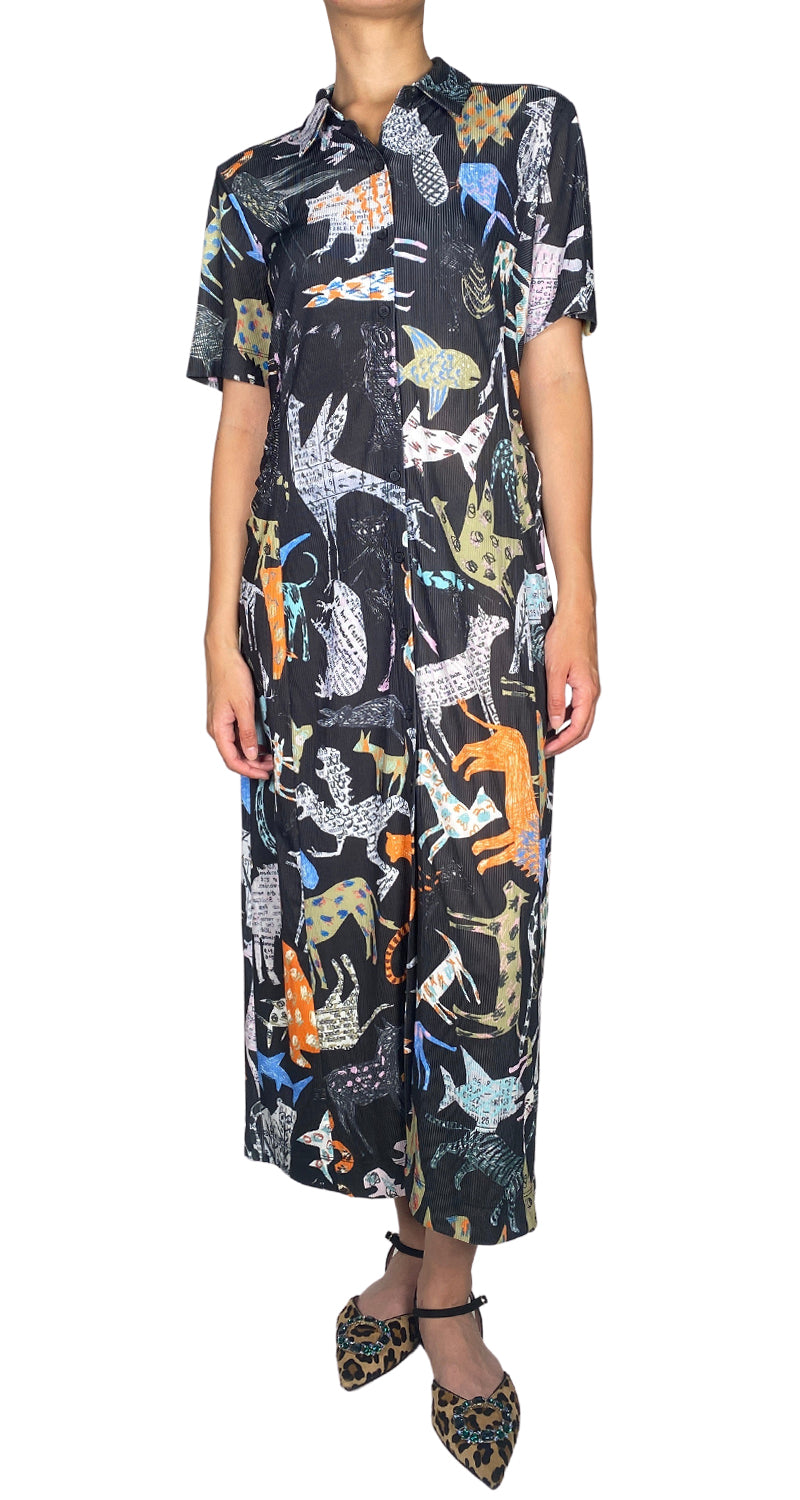 Vestido Camisero Estampado Animals