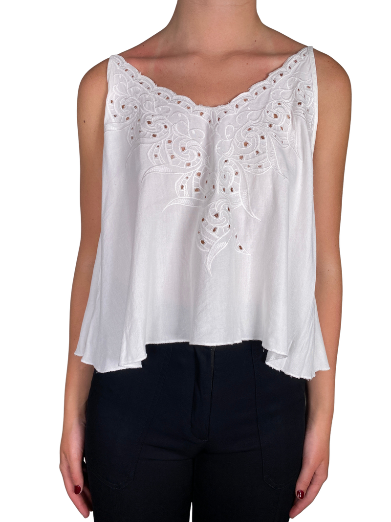 Top White Bordado