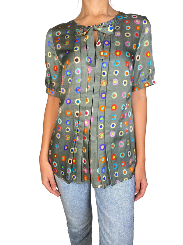 Blusa Estampada Plisada
