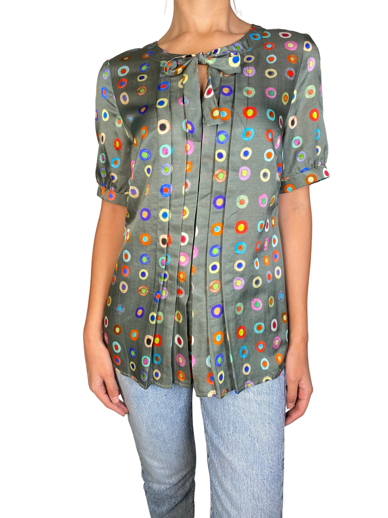 Blusa Estampada Plisada