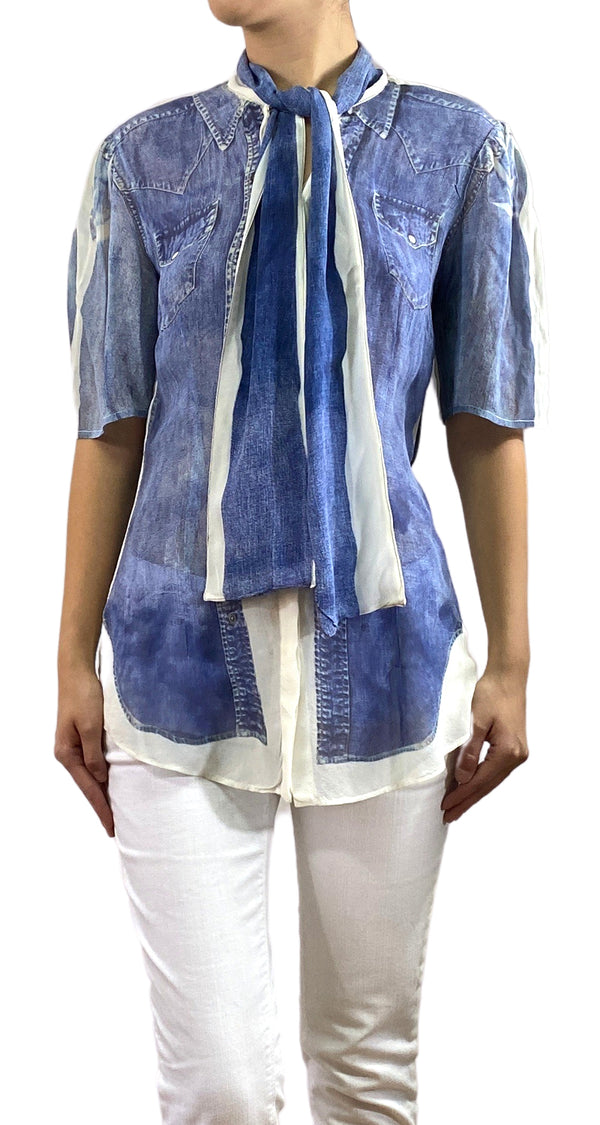 Blusa Traslucida Azul