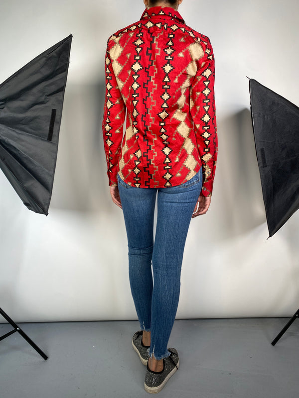 Blusa Roja Diseño Azteca