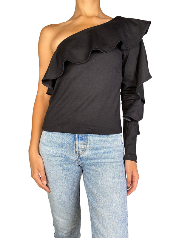 Blusa Asimetrica con Vuelos