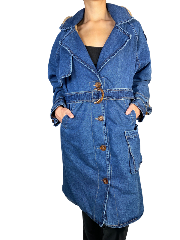 Abrigo Denim Con Chiporro